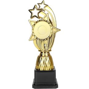 Golden Five Star Trophy Competition Trophy Plastic Trophy for Singing Sports Tournament, Reward, Winning