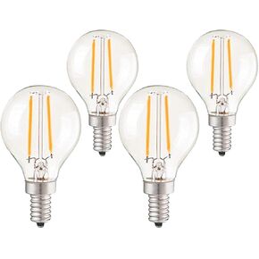 CTKcom 2W G45/G14 Candelabra LED Bulbs Dimmable(4 Pack)- E14 Base Vintage Edison LED Bulb 20W Equivalent 2700K Warm White Lamp for Home,Pendant Lights,Sconces,Antique Light Fixtures 110V~130V AC