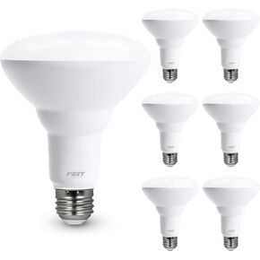 Feit Electric BR30 LED Light Bulb, 65W Equivalent, Track Light Bulb, Dimmable, E26 Base, CRI 90, 650 Lumens, 3500K Neutral White, 11,000-Hour Lifetime, BR30DM/835/10KLED/6, 6 Pack