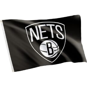 Desert Cactus Brooklyn Nets Flag NBA 100% Polyester Indoor Outdoor 3x5 feet National Basketball Association Team Flags (Flag #1)