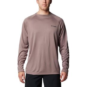 Columbia Men's Terminal Tackle Long Sleeve Shirt, Iron/Black Logo, X-Large