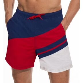 Men's Swim Trunks Quick Dry Athletic Swimwear Shorts with Mesh Lining and Pockets
