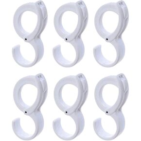 White Hanging Hooks, Multi-Purpose Hanging Hooks Hangers,Table Edge Hook,Hook Clip,Hanging Clips Hook,Windproof Hook, for Home, Office, Workshop, Exhibition(6 PCS, White)