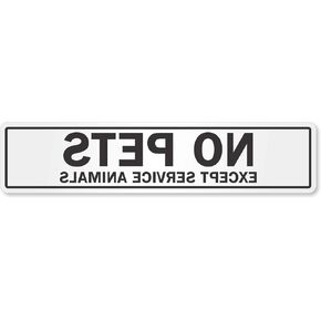 SmartSign "No Pets Except Service Animal" Decal | 2.25" x 10" Front Adhesive