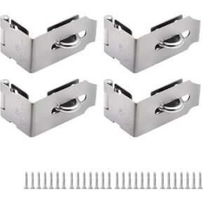 Hasp Latch 4 Pack, 90 Degree Solid 304 Stainless Steel File Cabinet Lock Desk Drawer Lock, Safe Security Padlock Latch Hasp Lock for Personal Privacy