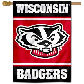 College Flags & Banners Co. Wisconsin Badgers Two Sided and Double Sided House Flag