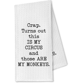 Funny Kitchen Towels, Funny Mom Gifts Dish Towels Tea Towels for Kitchen, Mom Birthday Christmas Hand Towels, Gifts for Mom Mothers from Daughter Son, 16x24 Inch