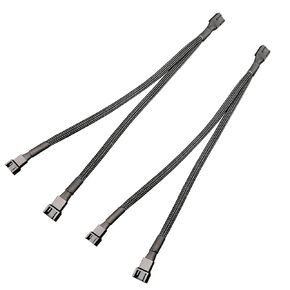 3 Way 4 Pin PWM Fan Splitter,Adapter Cable Sleeved Braided Y Splitter PC 4 Pin Fan Extension Power Cable 1to2 1to3 1to4 (1to2-2p)