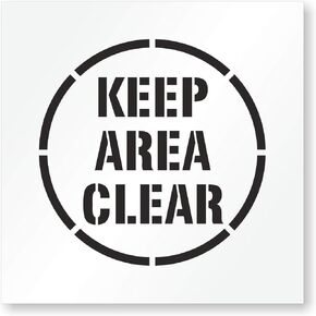 SmartSign "Keep Area Clear" Reusable Stencil | 24" x 24" Plastic