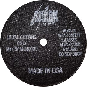 Shark Industries PN-30-10 Die Grinder Cut-Off Wheels -10 Pack, 3-Inch x 1/32" x 1/4" Shark Type-1 Double-Reinforced Thin Wheels, 54 Grit, Maximum RPM 25,000 (10 Cutting Discs)