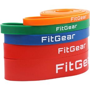 FitGear Resistance Bands - 6 Resistance Levels Pull Up Assistance Bands, Exercise Bands for Men & Women, Heavy Duty Resistance Band Set with Door Anchor for Working Out,Physical Therapy