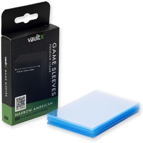 Vault X Narrow American Board Game Sleeves for Cards of 56x87mm Protect, Preserve with Non-PVC Anti-Static Fitted Sheath (50pcs)