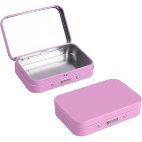 2Pack Dental Floss Portable Case,Refillable Portable Floss Pick Holder Container with Mirror,Small Floss Dispenser for Travel, Dates,Dinners and Hotels(Pink)