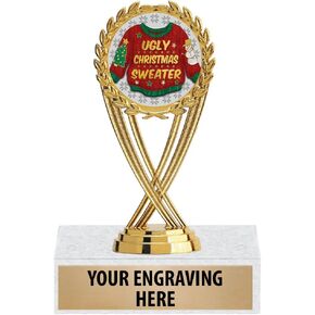 6" Custom Christmas Trophies - Ugly Xmas Sweater Trophy Awards Prime