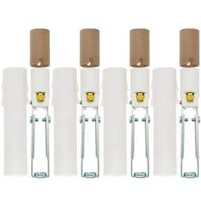 Candelabra E12 Light Socket,Length Adjustable Ceramic Bulb Socket for Chandelier Lighting,Candelabra Lamp Holder with White Candle Cover Sleeves (4-Pack)
