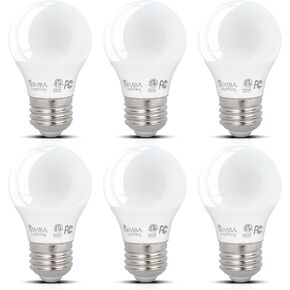 Simba Lighting LED A15 ETL Listed Light Bulbs (6-Pack) 5W 40W Replacement for Appliances, Refrigerators, Ceiling Fans, 120V, E26 Standard Medium Base, Frosted Cover, Not Dimmable, 5000K Daylight