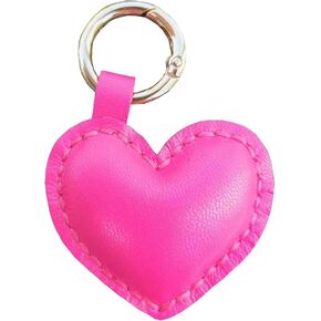 Heart Shaped Key Chain, Real Leather Keychain, Medium