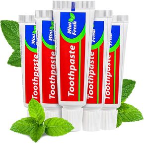 30 Tubes Travel Size Toothpast Bulk,0.88 oz/25 Grams Mint Small Disposable Toothpaste 1.3x3.9 inches Fresh Scent Bulk Toothpaste Travel Size for Hotel,Camping,Homeless,Charity,Guests