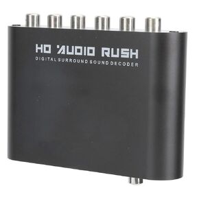 Audio Decoder,5.1CH DTS Converter AC‑3 Audio Decoder Digital Optical Coax to Analog Audio,Multi‑Channel one‑Touch Switch,Complete Interface Functions,for Home(Host+USB+Optical Fiber)