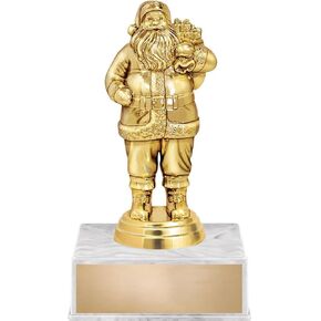 Crown Awards Christmas Trophy, 6" Christmas Santa Claus Trophy On White Luxury Trophy Base