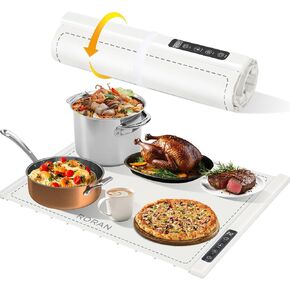 Roran Food Warming Mat, Food Warmers for Parties Buffet, Electric Warming Tray, Touch Control, Adjustable Temperature & Timer