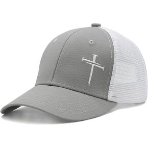 Christian Hats for Men Women, Embroidered Jesus Cross Trucker Hat