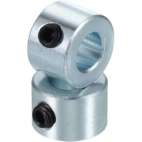 PATIKIL Bore 1/4" Shaft Collar 1/2" OD 5/16" Thickness, 2 Pack Carbon Steel Zinc Plated Landing Gear Stopper Wheel Collar with M4 Set Screw for Machine Tools Industry, Silver
