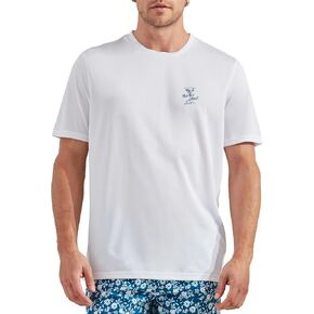 CARIBBEAN JOE Men's Standard Rash Guard, Martini Time Long Sleeve Sun Protection Swim, Beach and Fishing T-Shirt Top