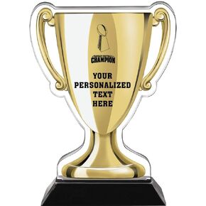 Crown Awards 7" Fantasy Football Gold Cup Trophies, Custom Fantasy Football Champion Acrylic Cup Trophy Prime