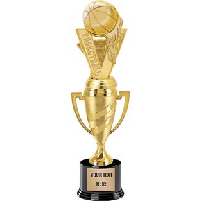 Crown Awards Basketball Trophy, 14" Gold Cup Basketball Team Trophies, Enter Your Own Engraving Prime