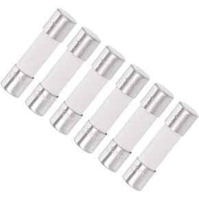 uxcell Ceramic Cartridge Fuses 10A 250V 5x20mm Slow Blow Replacement for Stereo Audio Alarm Amplifier Ceramic 6pcs