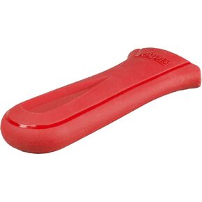 Lodge Deluxe Silicone Hot Handle Holder - Dishwasher Safe Hot Handle Holder Designed for Lodge Cast Iron Skillets 9 Inches+ w/ Keyhole Handle - Reusable Heat Protection Up to 550° - Red