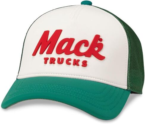 شاحنات الإبرة الأمريكية MACK مرخصة رسميًا قبعة البيسبول القابلة للتعديل ، الأخضر الداكن/الأبيض (44890A-MACKT-DGWH) in Kuwait