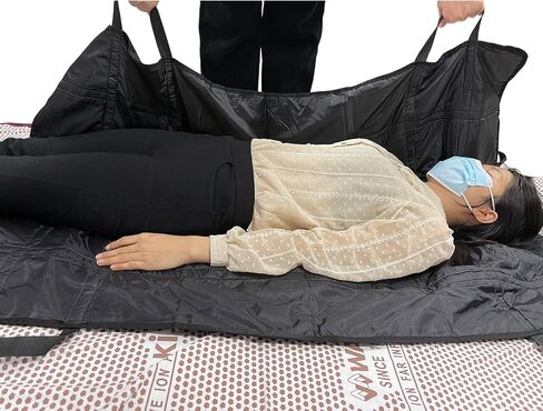 وضع وسادة السرير مع مقابض 55 "× 36" شريحة شريحة المريض أجهزة الرفع المسنين رسم أوراق نقل حبال نقل حزام مقاوم للماء قابلة للماء لوحة أسود in Saudi Arabia