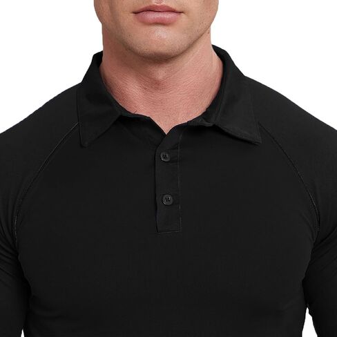 Men's Polo Shirt Long Sleeve Quick Dry American Flag Print Graphic Split Color Golf Shirt for Sport in Saudi Arabia