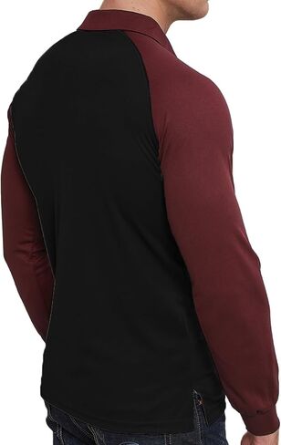 Men's Polo Shirt Long Sleeve Quick Dry American Flag Print Graphic Split Color Golf Shirt for Sport in Saudi Arabia