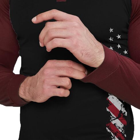 Men's Polo Shirt Long Sleeve Quick Dry American Flag Print Graphic Split Color Golf Shirt for Sport in Saudi Arabia