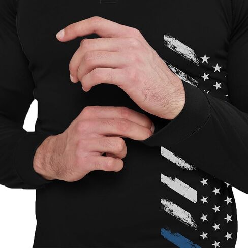 Men's Polo Shirt Long Sleeve Quick Dry American Flag Print Graphic Split Color Golf Shirt for Sport in Saudi Arabia