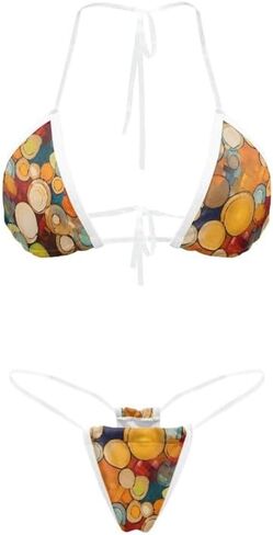 Irisjudy Women High Cut Bathing Suit Hawaii Tribal Turtle Two Piece Swimsuit High Rise Bikini Set Brazilian String Thong in Kuwait