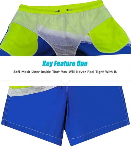 Men's Swim Trunks Quick Dry Athletic Swimwear Shorts with Mesh Lining and Pockets in Kuwait