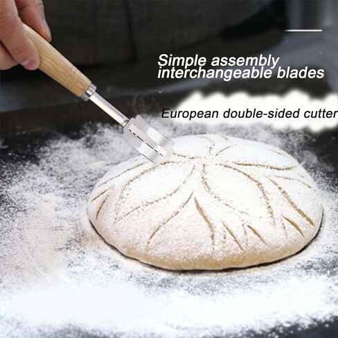 أداة عرجاء الخبز مع 5 شفرات بديلة وغطاء واقعي للجلد ، وأداة تسجيل العجين عرجاء الخبز لمحترفي خبز العجين المخمر in Kuwait