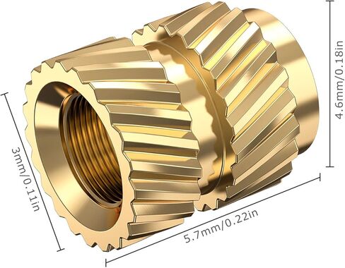 120 PCS M3 ملجم إدراج ، 4.6 مم × 5.7 مم 3D صواميل النحاس النحاسية التضمين براغي خيط تويس in Kuwait