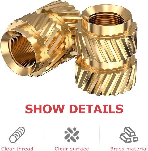 120 PCS M3 ملجم إدراج ، 4.6 مم × 5.7 مم 3D صواميل النحاس النحاسية التضمين براغي خيط تويس in Kuwait