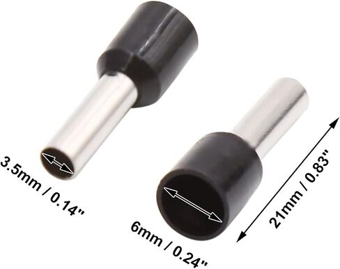 uxcell 100pcs Black Insulated Copper AWG 10 Wire Crimp Connector Cord Pin End Terminal E6012 in Saudi Arabia