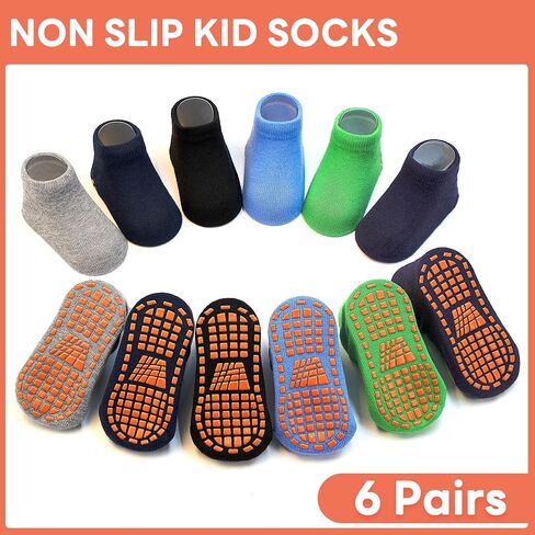 SkiBeaut Kid Trampolines جوارب للكاحل مقابض غير قابلة للانزلاق للأطفال للأولاد والبنات 2-5/6-9/10-13 سنة in Kuwait