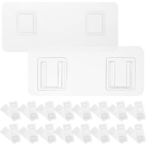 STOBAZA 10 Pairs Self Adhesive Hooks Wall Hanging Hooks, Wall Mounted Hooks, Wall Hooks for Power Strip Wall Buckle - for Bathroom Kitchen Office