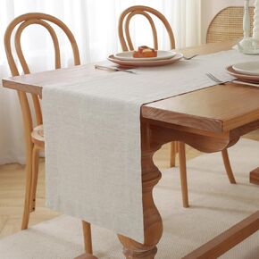 Premium French Linen Table Runner 100% Pure Linen Natural Table Runner for Dining, Weddings, and Special Occasions (Natural Linen, 14 x 132 Inch)