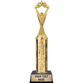 Crown Awards Star Victor Trophies - Gold Stars Star Victor Trophy with Custom Engraving Prime