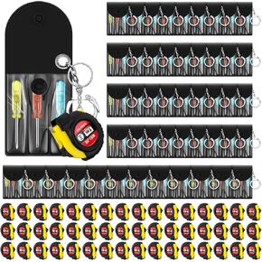 Mini Screwdriver Keychain Tape Measure Keychains Set Mens Gift Bulk Retractable for Adult Xmas Tool Birthday Party