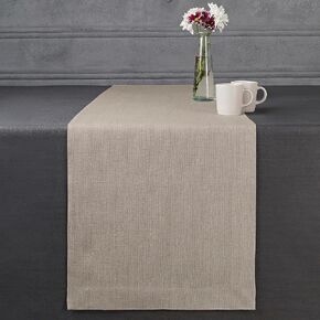 D'Moksha Homes Linen Table Runner 14 x 54 Inch - 100% Pure Linen Dusty Pink Table Runner - Machine Washable Farmhouse Table Runner for Valentines Day